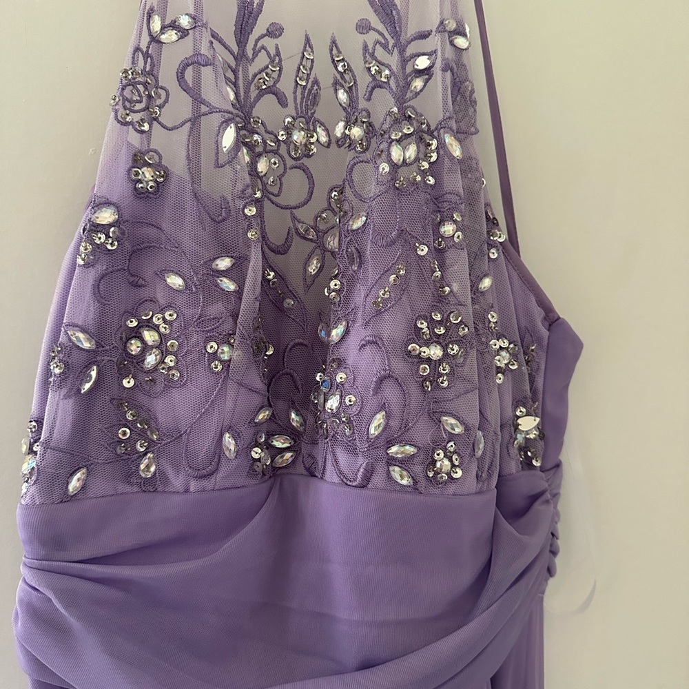 Elegant Purple Embellished Formal Dress